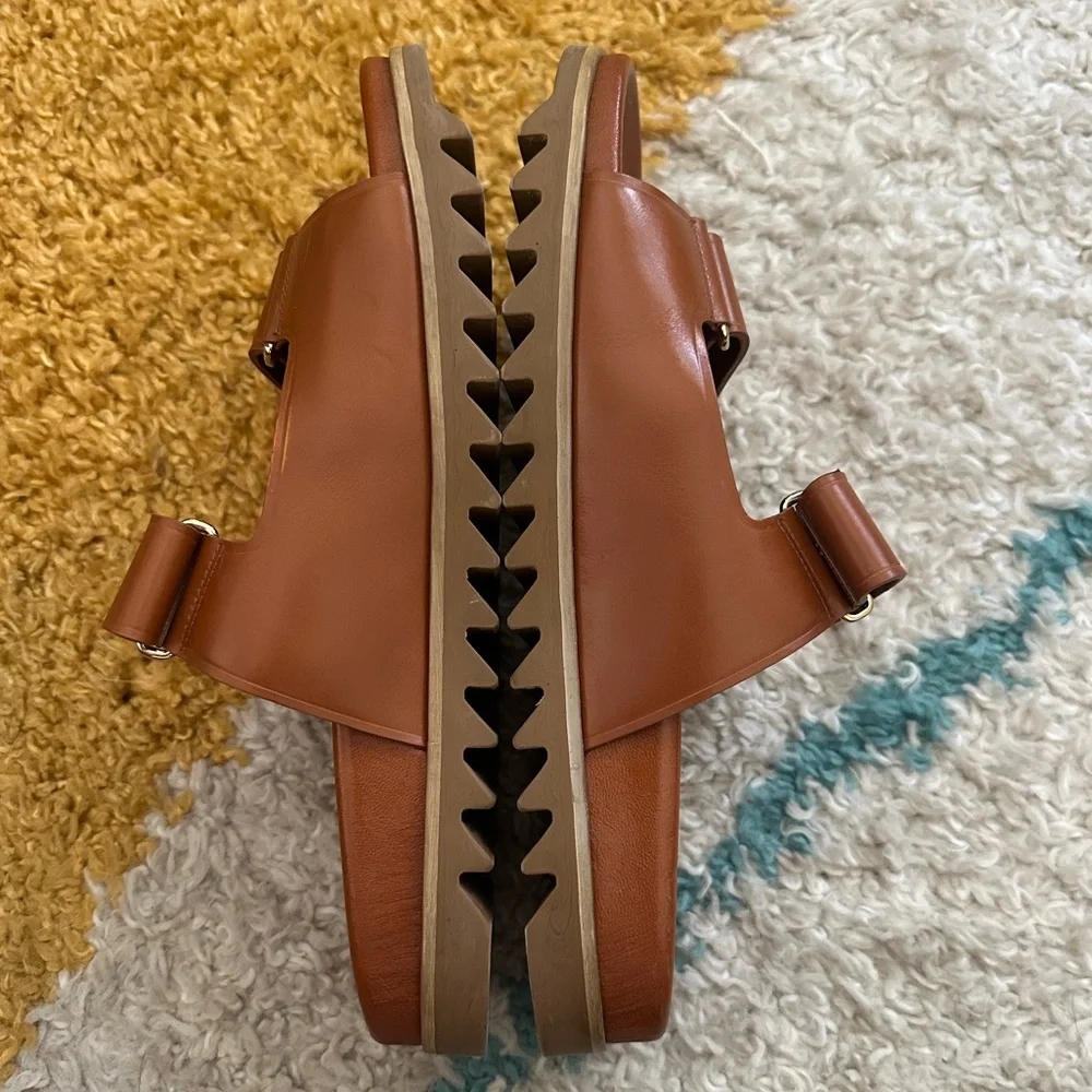 GORGEOUS Cognac leather Tamara Mellon Sandals - adjustable two straps! - Picture 4 of 6